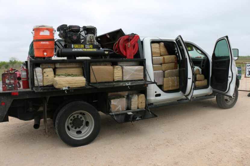 Agents found bundles of marijuana hidden throughout a Dodge Ram utility truck near...
