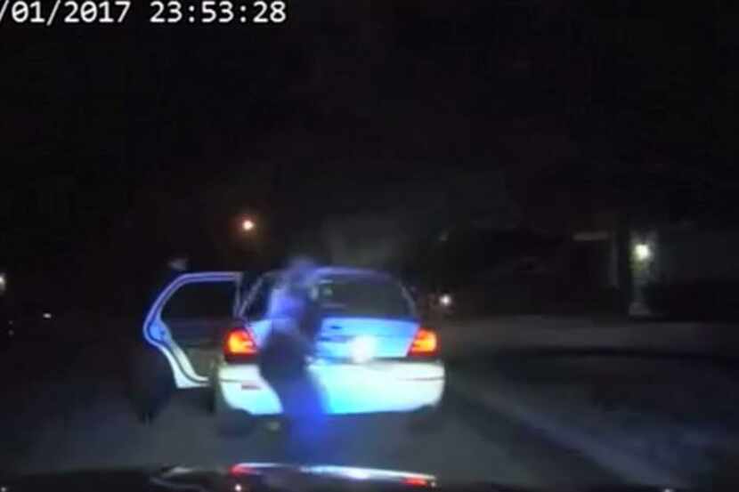 Dash camera footage from seconds before Tavis Crane reversed his vehicle, running over Cpl....