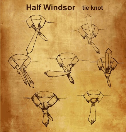 Vector tie and knot vintage instruction