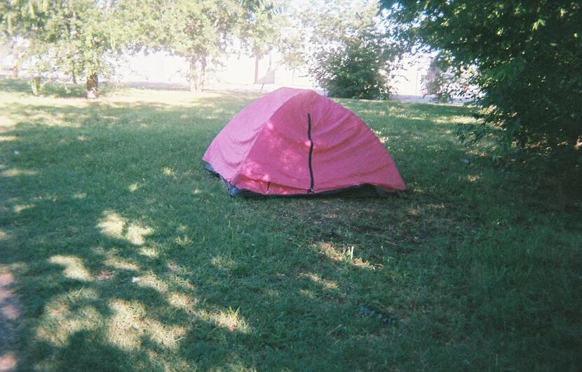 A homeless woman named Yolanda took this photo of someone's tent.