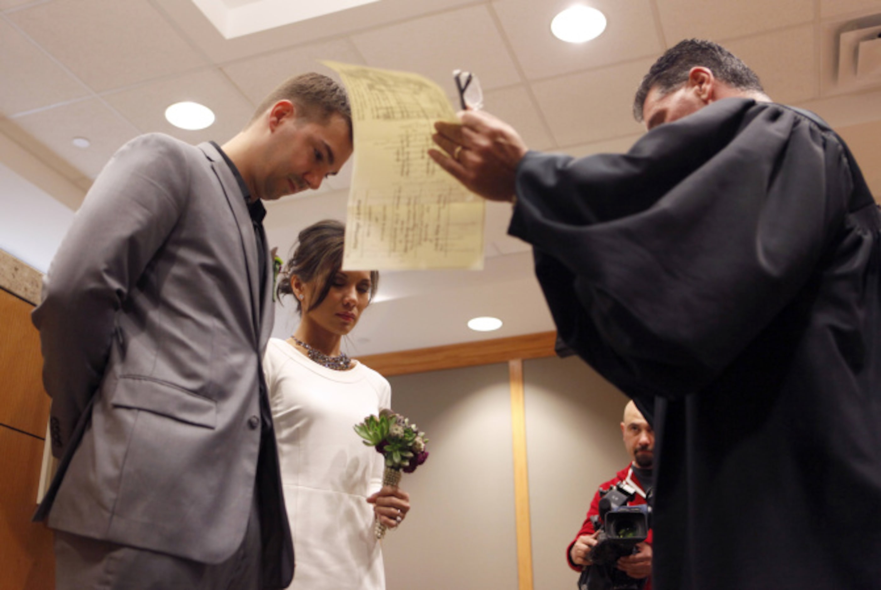 Troy and Alyssa Lannoo get married on 12-12-12 by Justice of the Peace Paul Raleeh at Collin...