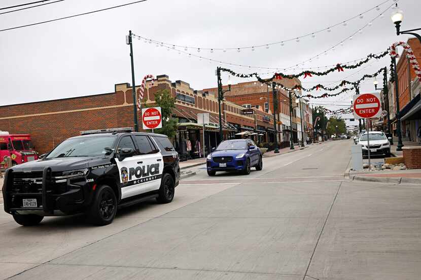 McKinney police vehicle is seen around downtown McKinney, Friday, Nov. 17, 2023.