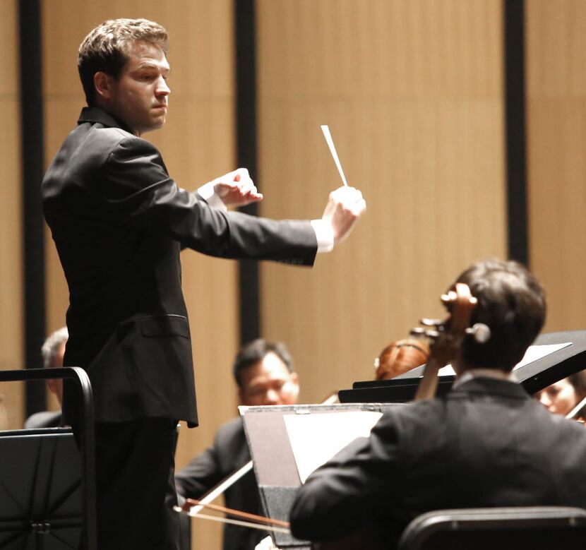 Richard McKay directs the Dallas Chamber Symphony concert in Dallas,  Tuesday, April 30, 2013.