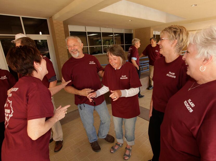 
Members of the Plano High School class of 1965 great each other. The class will take part...