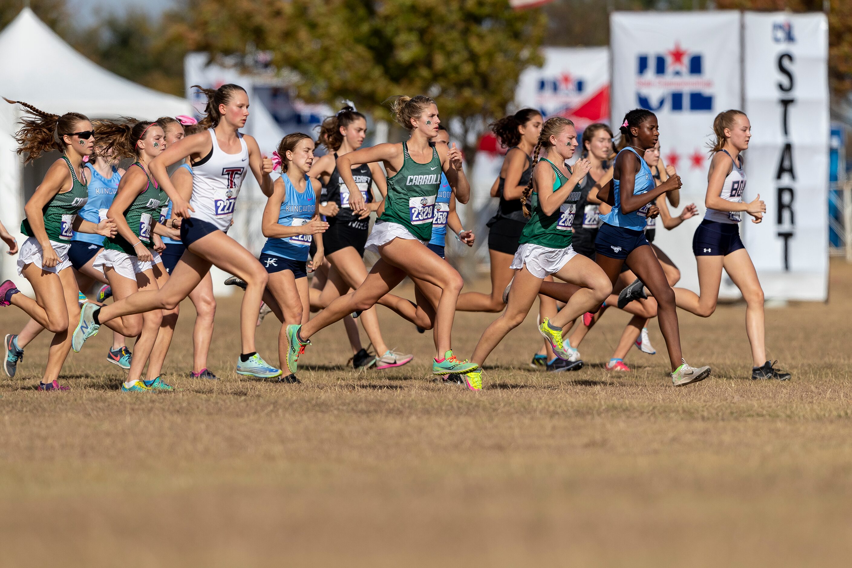 Southlake Carroll begins the girls UIL Class 6A state cross country meet in Round Rock,...