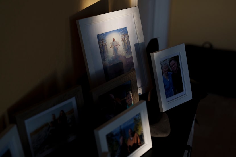 Window light illuminates a depiction of Jesus at the home of Cari-Ann Burgess, Friday, Sept....