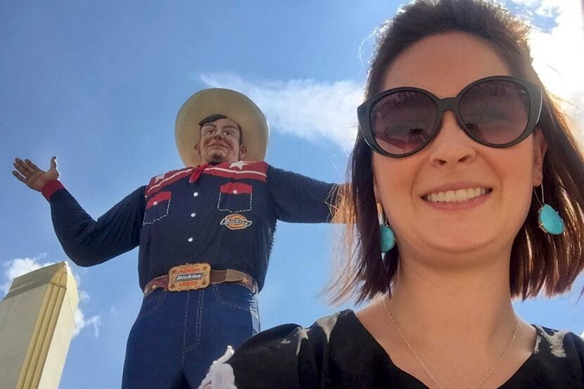 State Fair of Texas mascot Big Tex, who could crush GuideLive writer Sarah Blaskovich like...