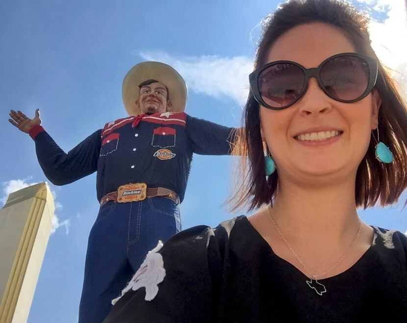 State Fair of Texas mascot Big Tex, who could crush GuideLive writer Sarah Blaskovich like...