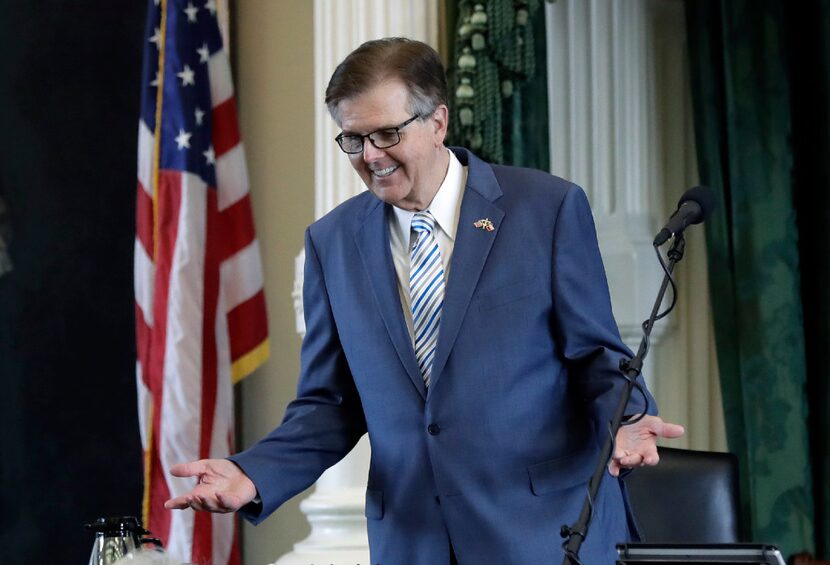 Texas Lt. Gov. Dan Patrick presides over the Senate, Tuesday in Austin. 