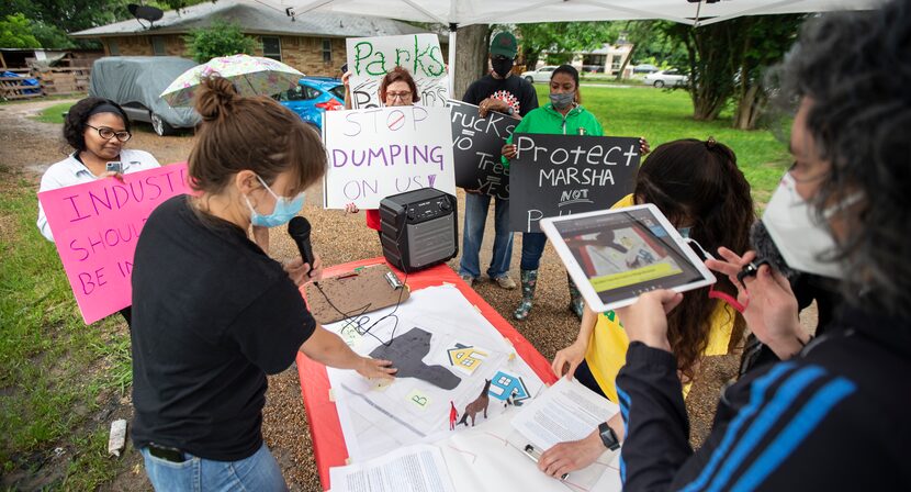 Evelyn Mayo, Urban Research Initiative fellow at Paul Quinn College, used a map that showed...