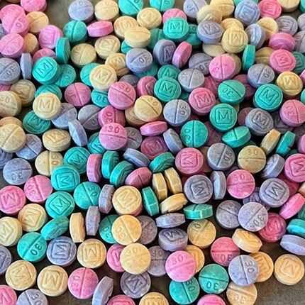 Fentanyl-laced fake rainbow oxycodone pills. (U.S. Attorney's Office/TNS)
