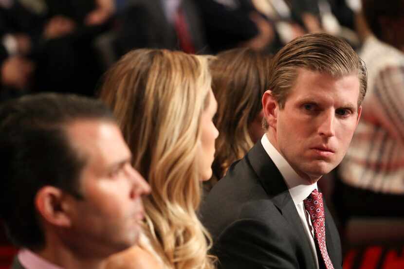 Eric Trump in the audience at the third and final debate between Hillary Clinton and Donald...
