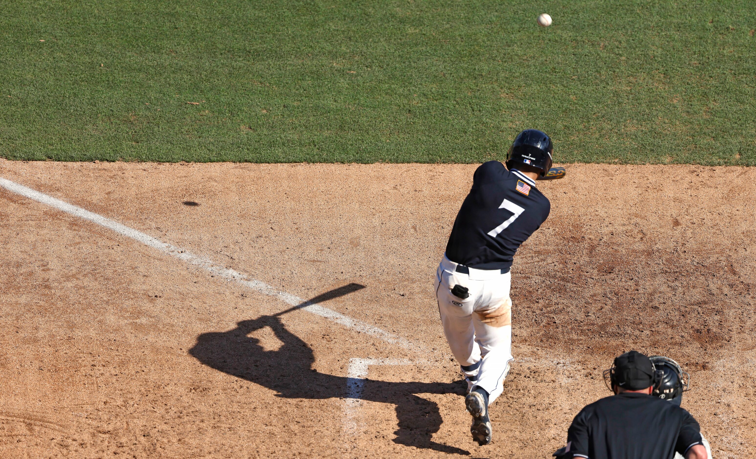 Dallas Baptist’s Ryan Wrobleski (7) hits a two-run home run against Oregon St. in the sixth...