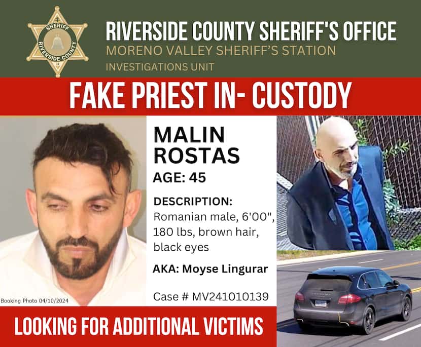 La oficina del sheriff del condado de Riverside informó del arresto de Malin Rostas, de 45...