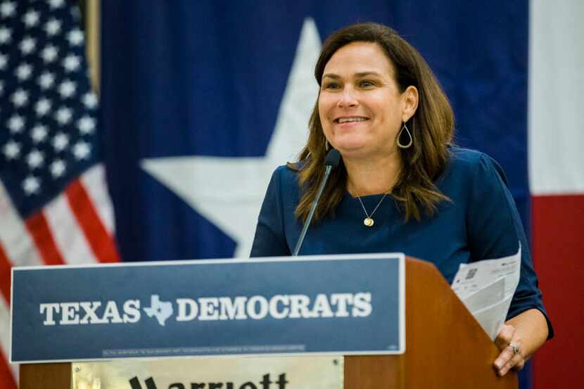 NARAL president Ilyse Hogue spoke to the Texas delegation breakfast on Monday in...
