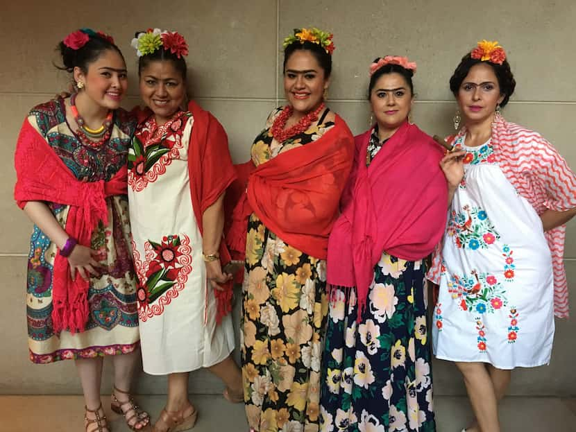 Sofia Valadez, Maria Gutierrez, Karina Ayala, Angelica Becharra and Carla Valadez wait in...