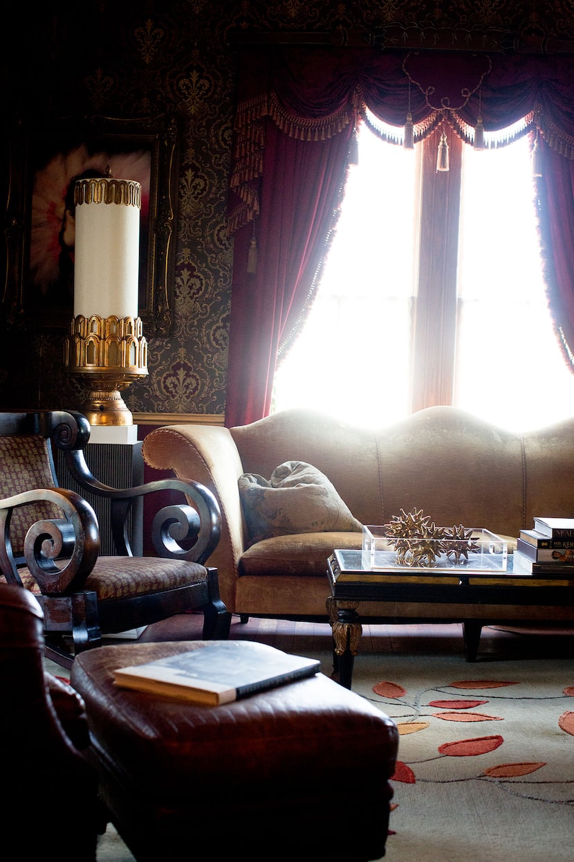 The interior of the 19th-century Queen Anne house known as the "Black House" features...