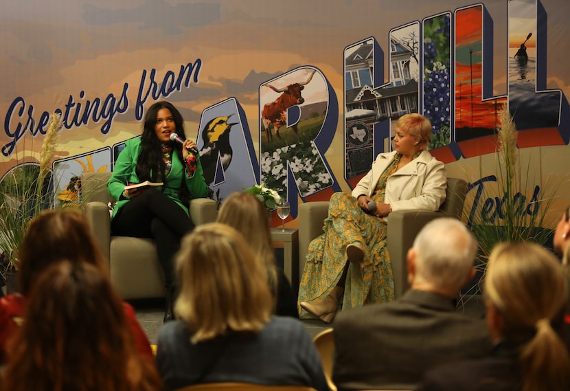 Melania Luisa Marte reads from her book during an event at the Cedar Hill Government Center...