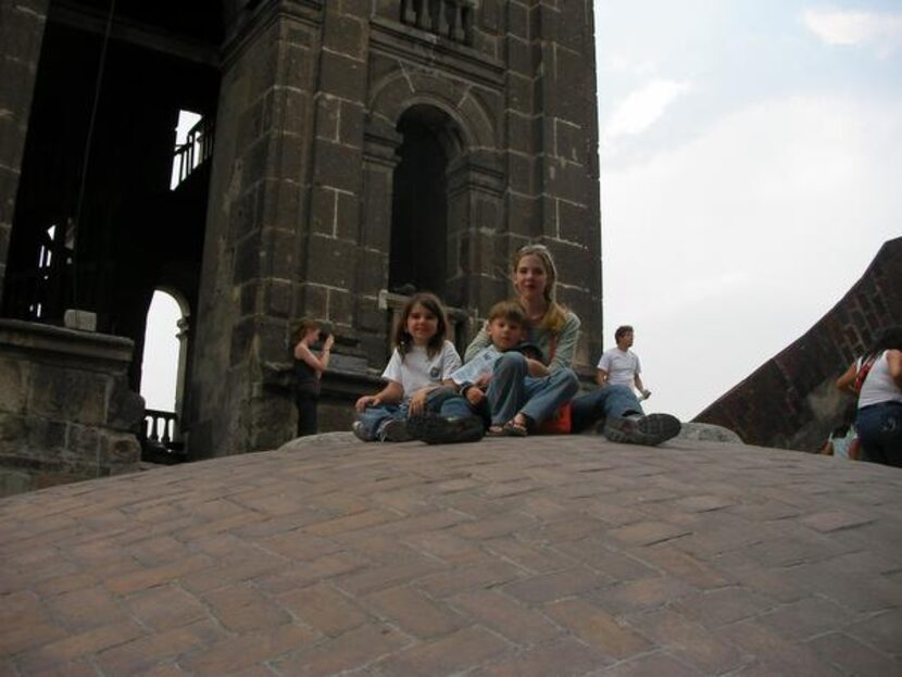 
Isabella, Greenberg and Elijah take in the sights at a cathedral in Mexico City while on a...