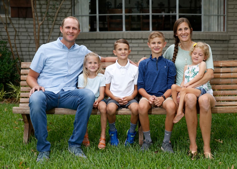 (from l to r) Steve Stigall, Emma Stigall, 6, Eli Stigall, 8, Luke Stigall, 10, Kathy...