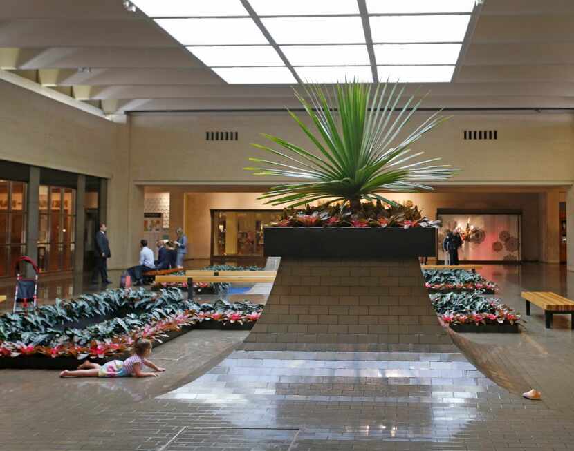 A beautiful planter and fountain (background) near Neiman Marcus in NorthPark Center