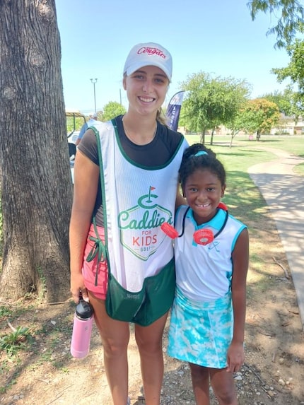 Brambilla (left) believes not having parents who are serious golfers helped her bond with...