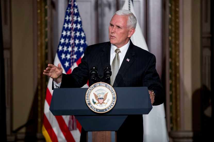 Vice President Mike Pence speaks at a reception for the Organization of American States in...