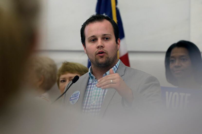 In this Aug. 29, 2014, file photo, Josh Duggar, executive director of FRC Action, speaks in...