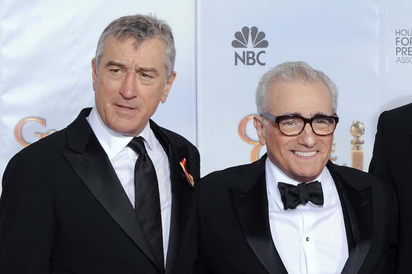 Robert De Niro, left, and Martin Scorsese, were chummy backstage after the 67th annual...