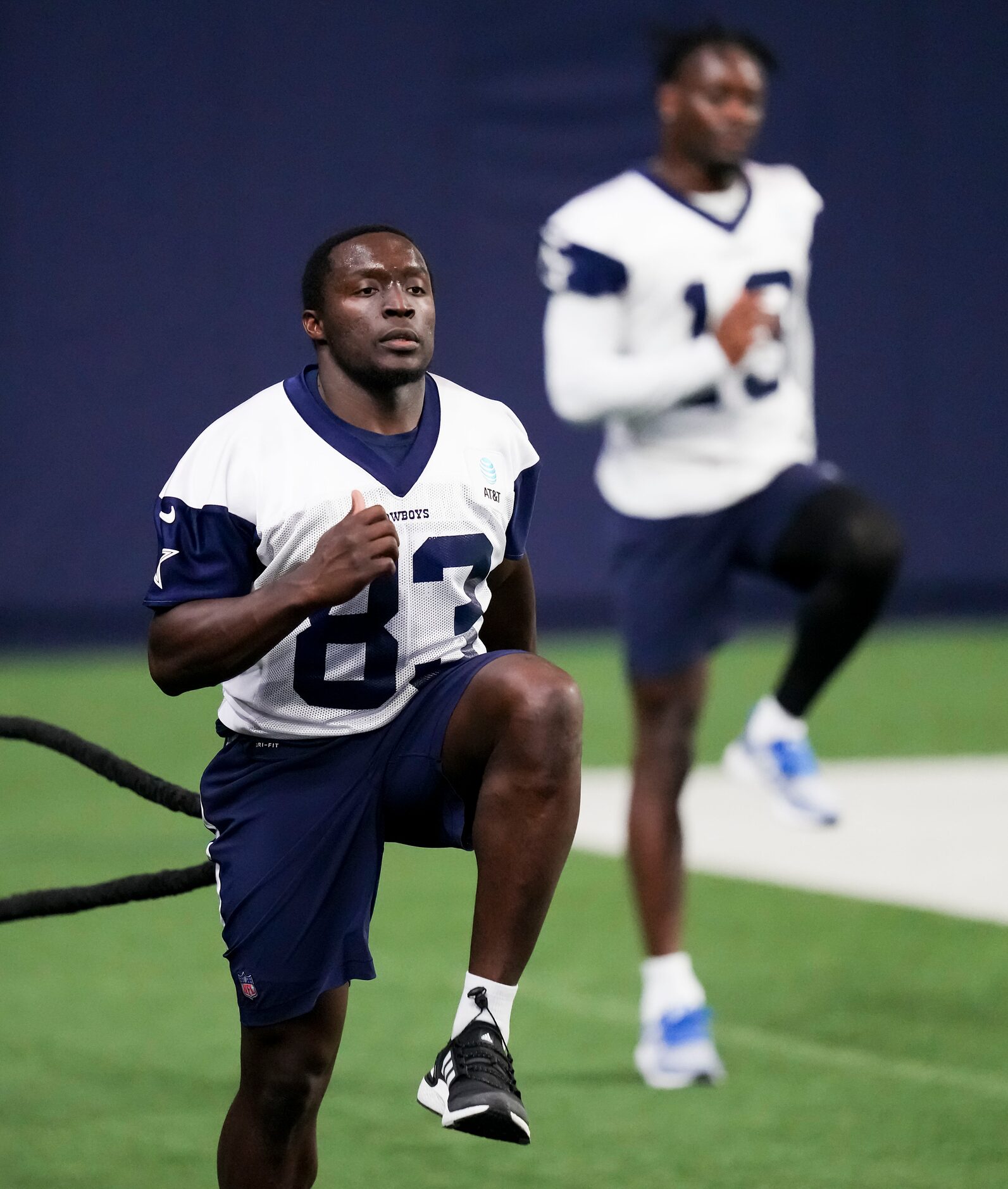 Dallas Cowboys wide receiver James Washington (83) and wide receiver Michael Gallup (13)...