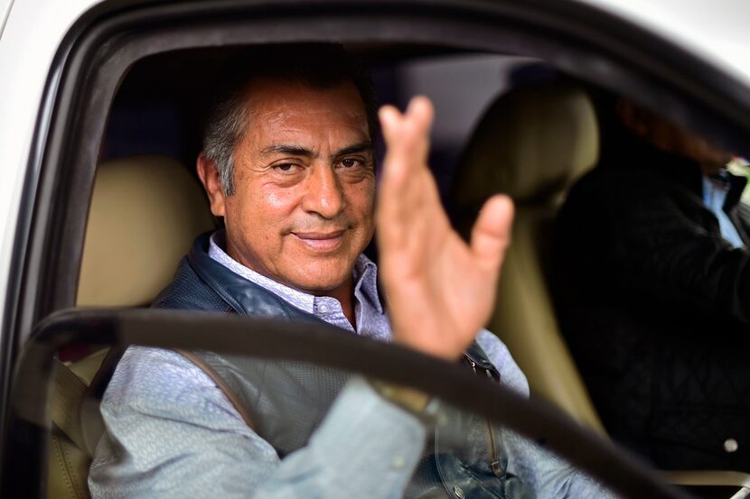 Independent presidential candidate Jaime "el Bronco" Rodriguez Calderon leaves after...