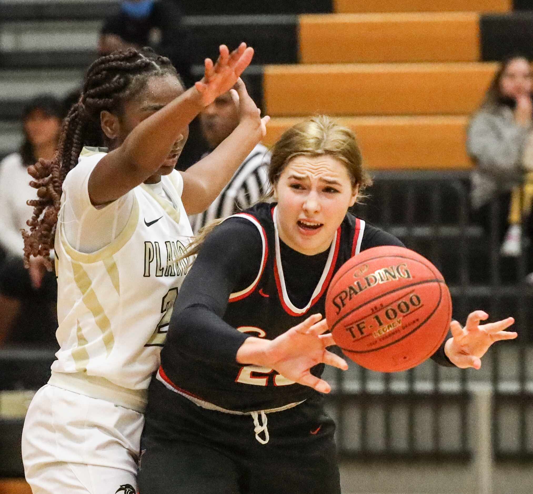Coppell High School Julianna Lamendola (20) passes the ball during the fourth quarter of the...
