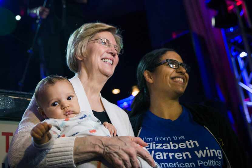 Sen. Elizabeth Warren, D-Mass., one of several candidates running for the Democratic Party's...