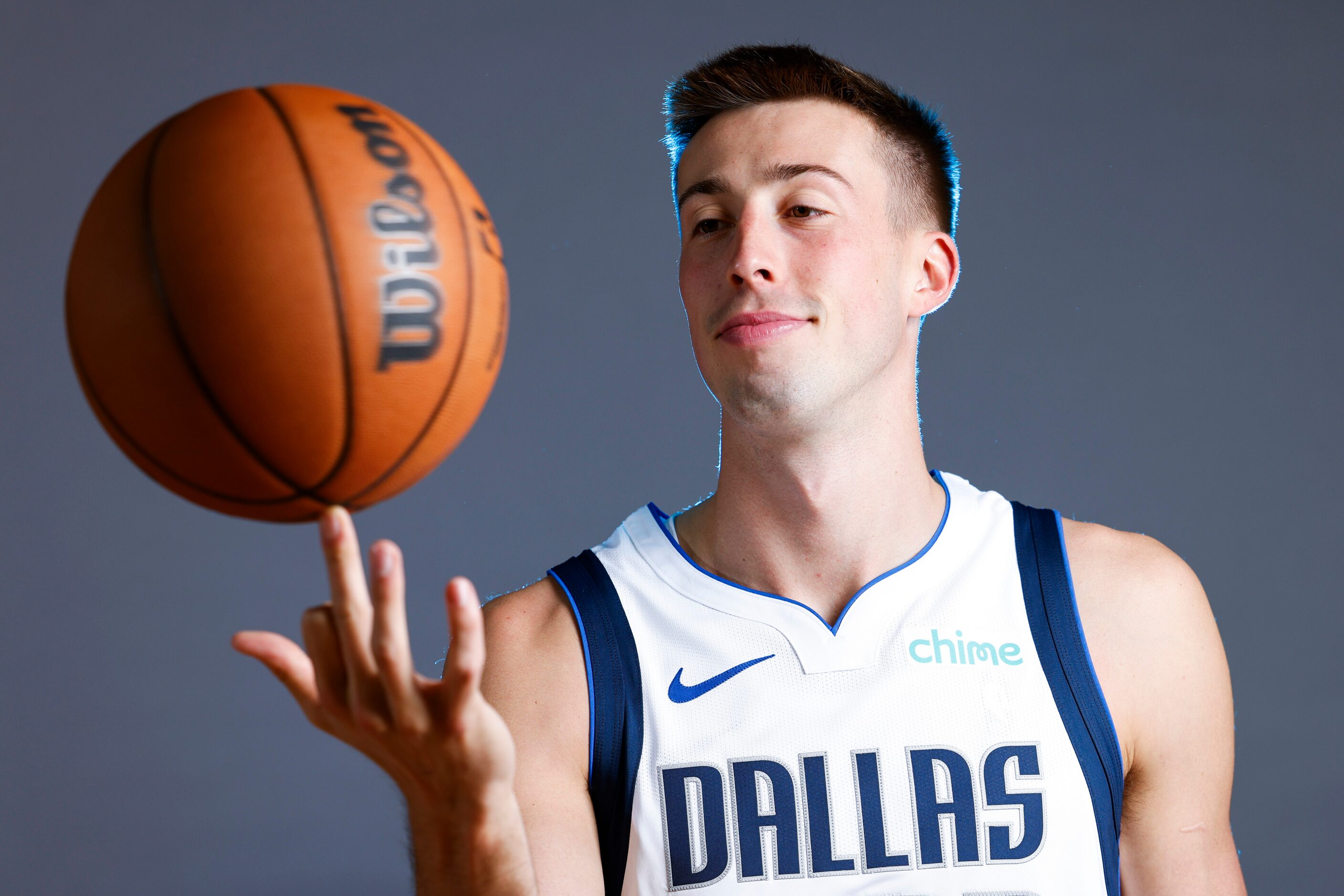 Dallas Mavericks’ Joe Wieskamp poses for a photo during the media day on Friday, Sept. 29,...