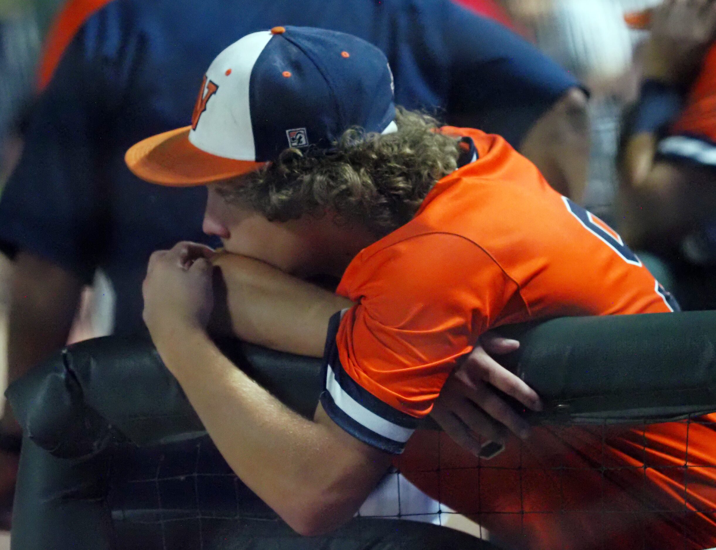 Frisco Wakeland short stop Dylan Snead reacts after losing against Georgetown in the UIL...