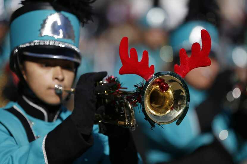 A Molina High School Jaguar Band trumpeter performs during the 28th annual Children's Health...
