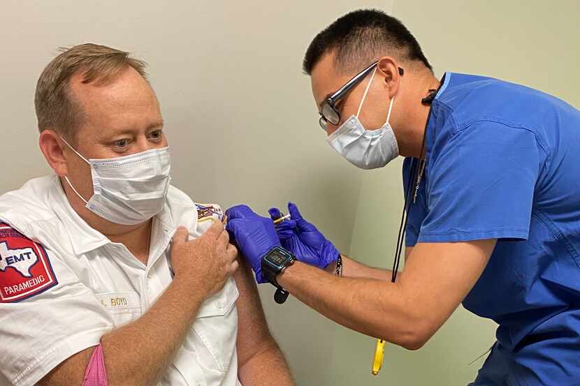 Allen Fire Chief Jonathan Boyd received took part in a vaccine trial study in early September.