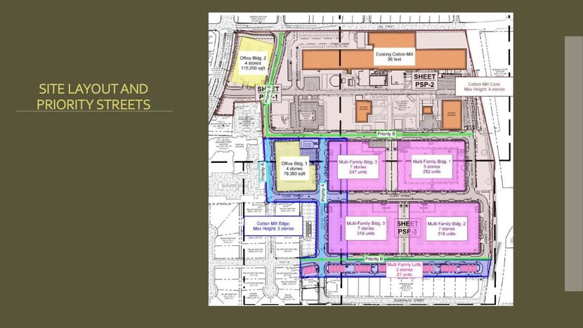 The project redevelopment includes plans for four multi-family buildings and two office...