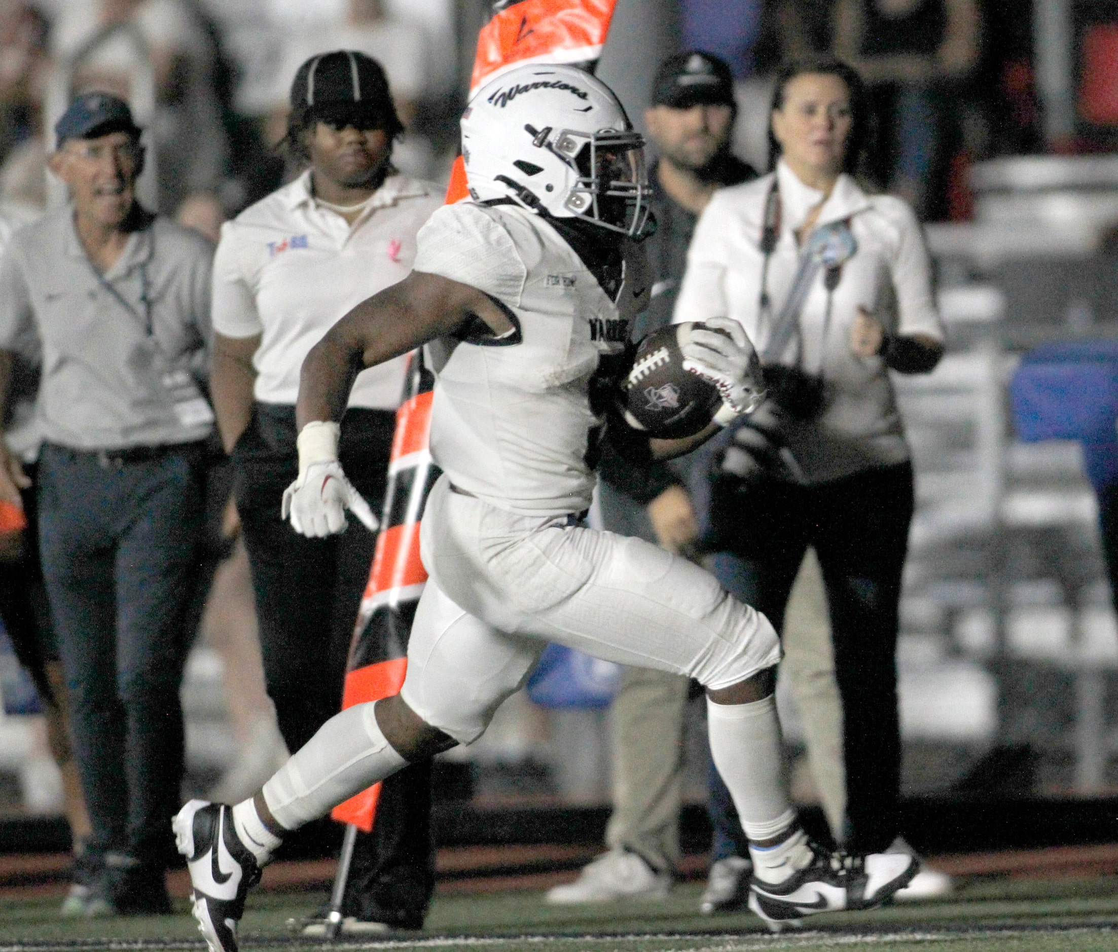 Argyle Liberty Christian running back Chase Garnett (5) scampers into the end zone for the...