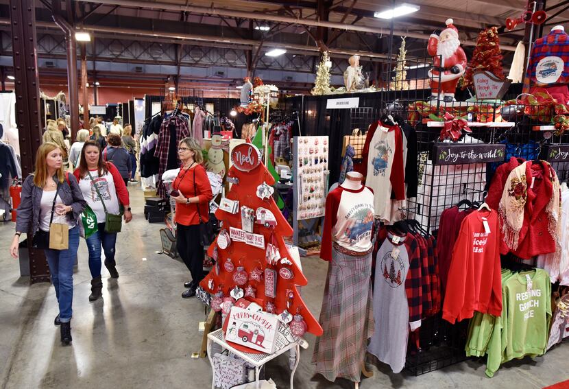 Christmas-themed merchandise is on display at the Junk Queens & Kings booth at this year's...