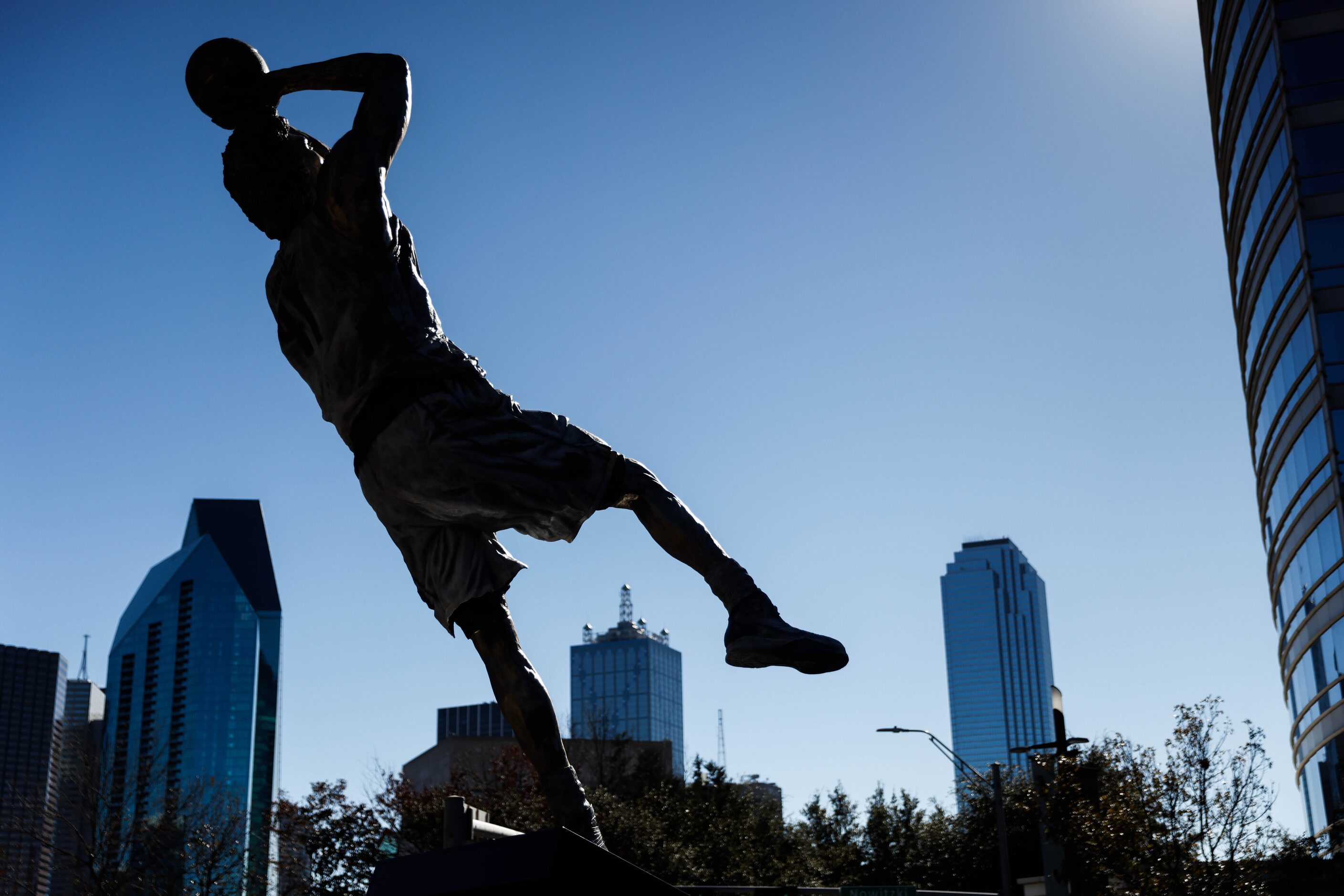 Dirk Nowitzki statue unveiled during a Christmas Day ceremony at American Airlines Center...