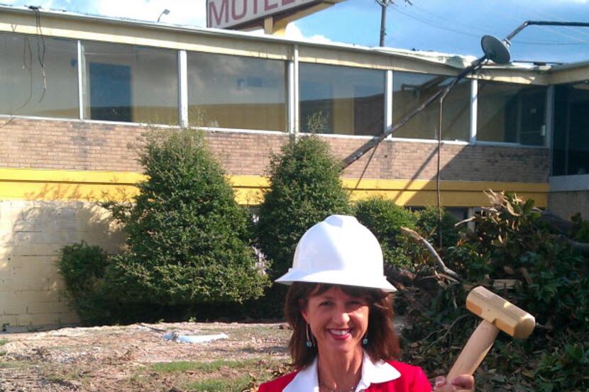 Former Richardson Mayor Laura Jordan at the demolition of a hotel while she was still in...