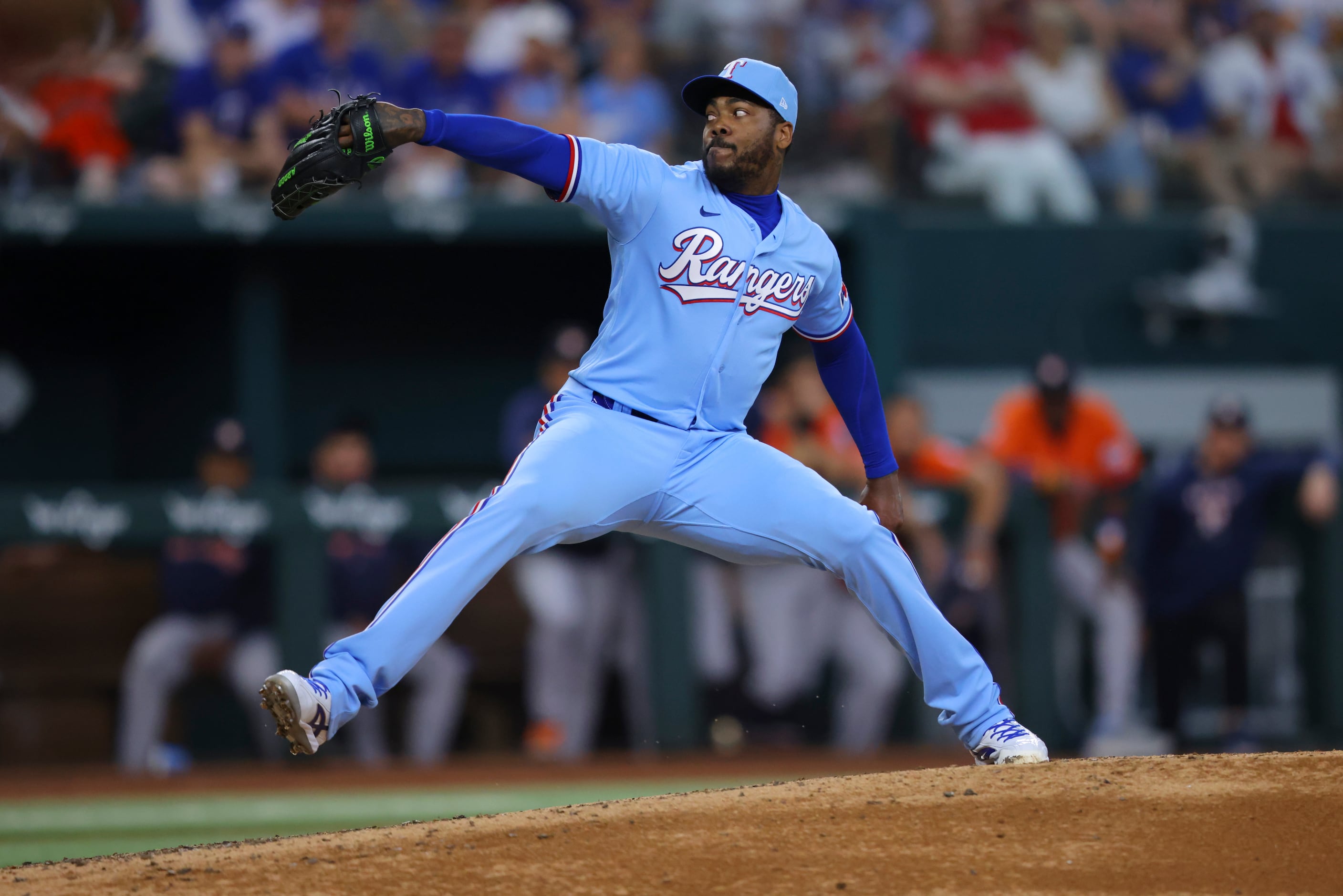 Texas Rangers Reliever Aroldis Chapman Allows First Homer Since 2022 to  Houston Astros - Sports Illustrated Texas Rangers News, Analysis and More