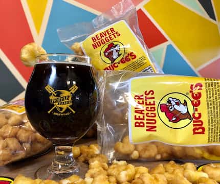 Road Trip Snacks Brown Ale is made by Panther Island Brewing in Fort Worth using Buc-ee's...