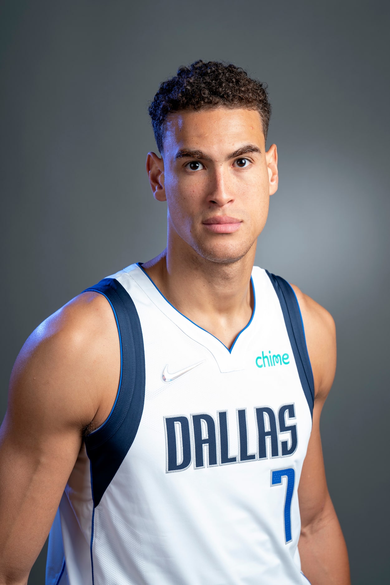 Dallas Mavericks center Dwight Powell (7) poses for a portrait during the Dallas Mavericks...