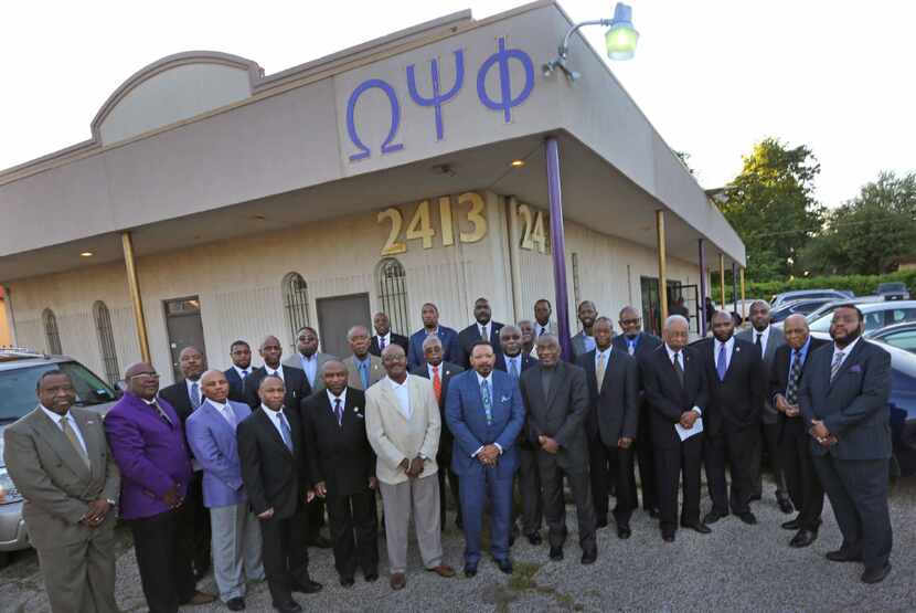 Fraternity brothers of the Omega Psi Phi at their headquarters in Dallas.