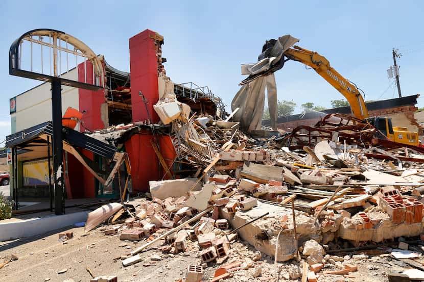 On Monday, the old El Chico in Oak Cliff, at Zang and Davis, was demolished.