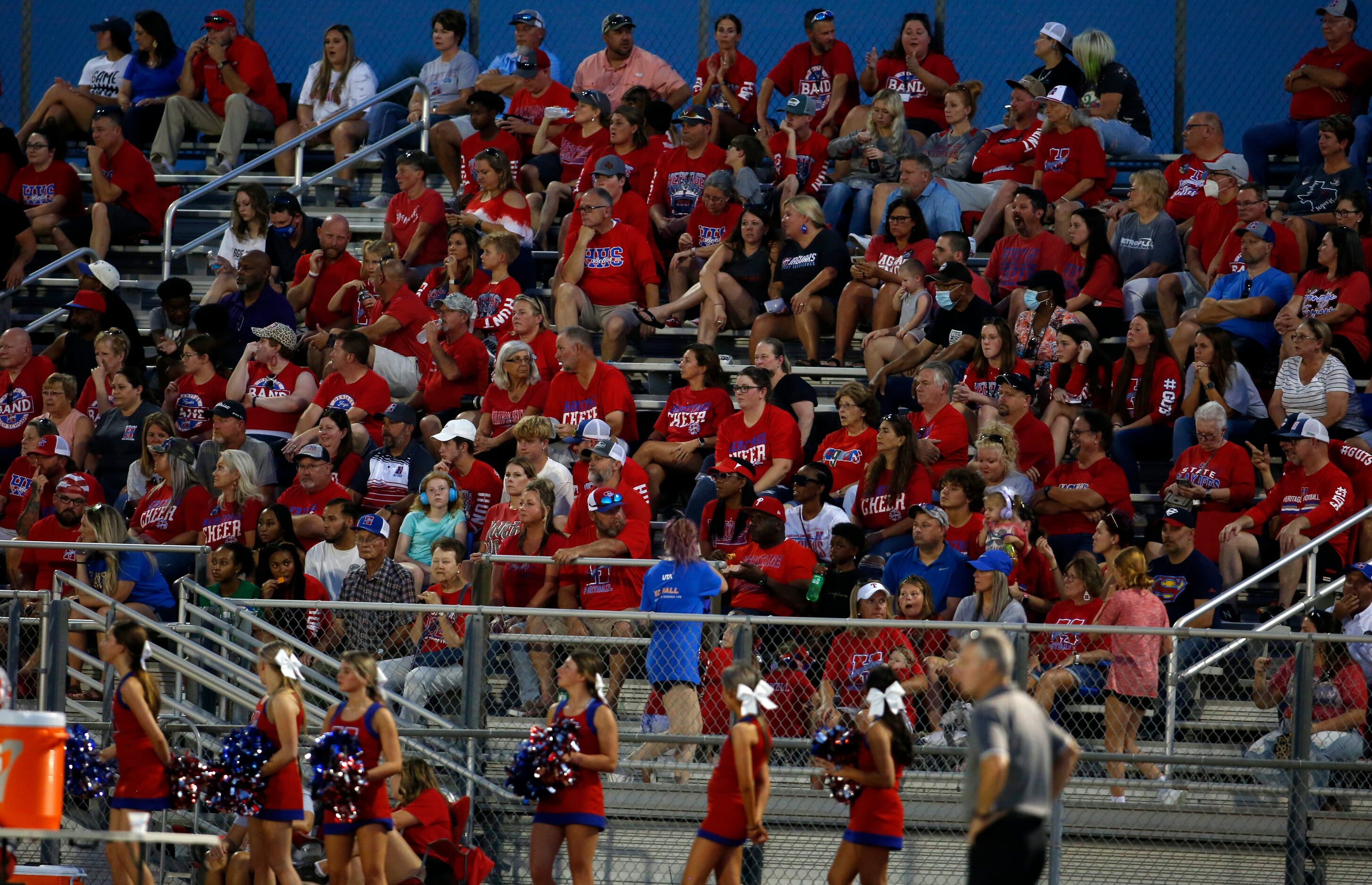 Midlothian Heritage fans watch first quarter action of their game against Kennedale. The two...