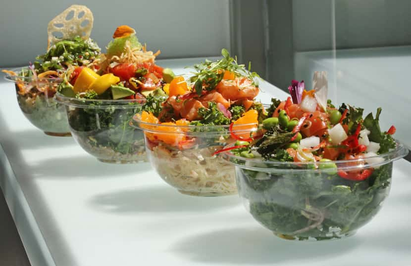 Assorted poke bowls at Pok the Raw Bar.