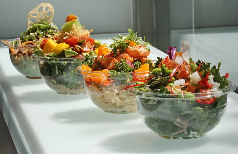 Assorted poke bowls at Pok the Raw Bar.